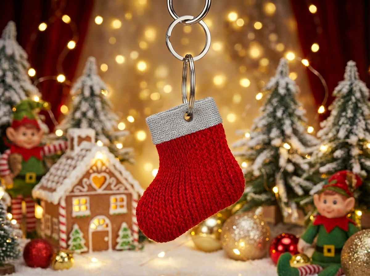 Nyckelring med Julstrumpa